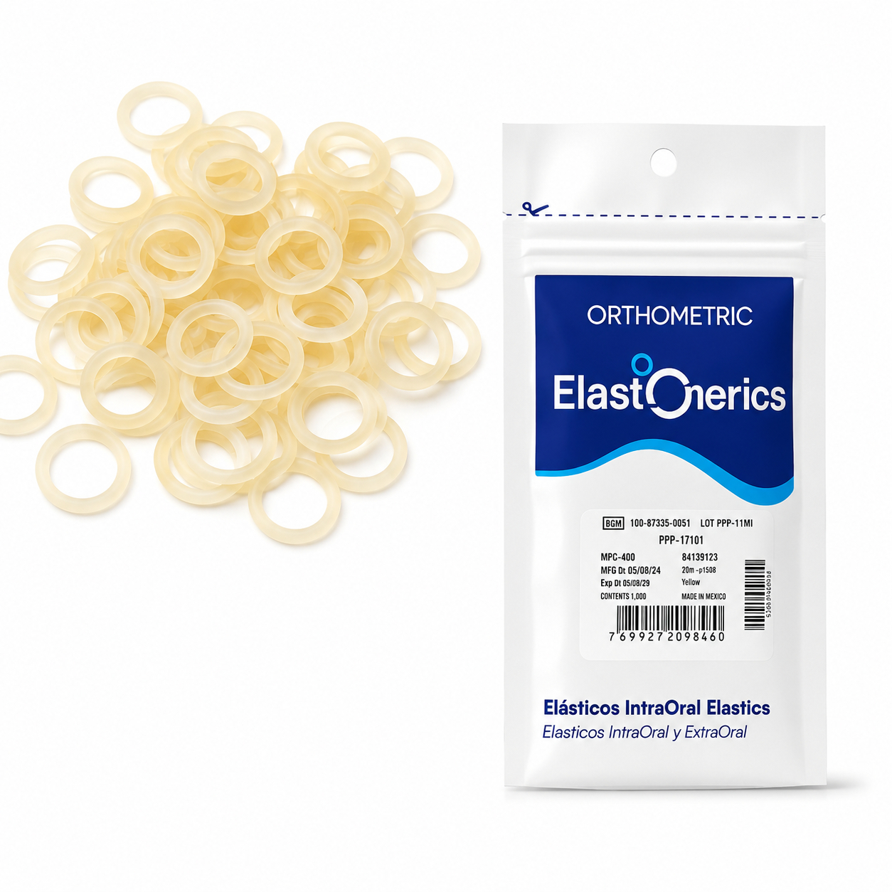 OrthoMetric Elastomerics Extraoral Latex Elastic - Light 1/2 (60.01.1101)