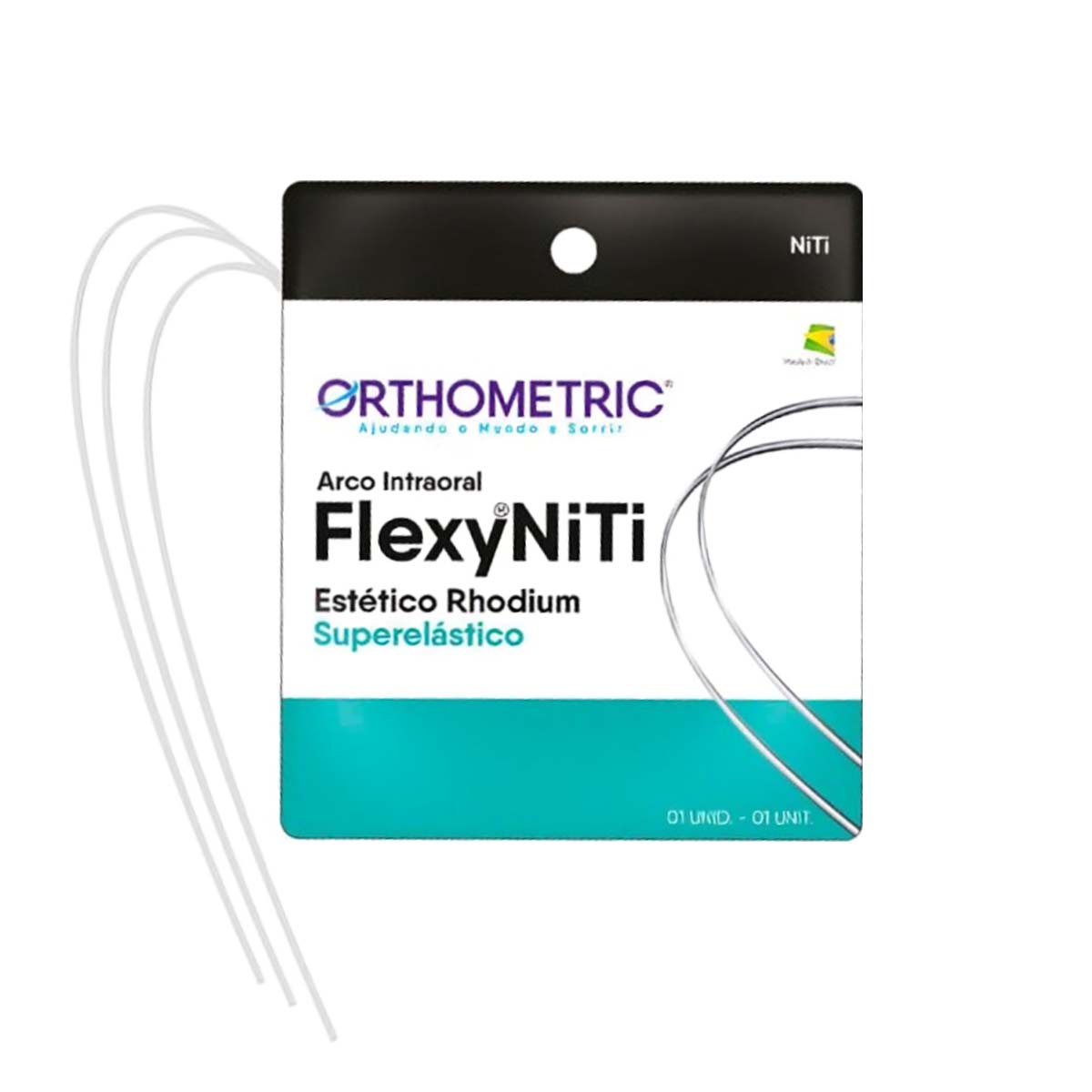 OrthoMetric Flexy NiTi Super Elastic Esthetic Rhodium Plated Round Archwire - 012 Lower - (52.15.1012)