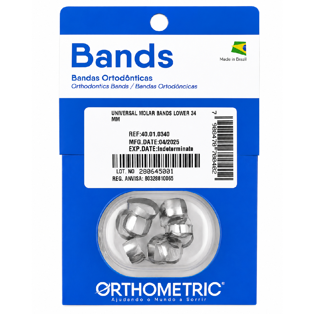 OrthoMetric Plain Ortho Bands - Size 34 Lower - (40.01.0340)