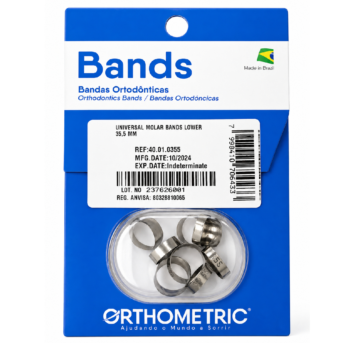 OrthoMetric Plain Ortho Bands - Size 35.5 Lower - (40.01.0355)