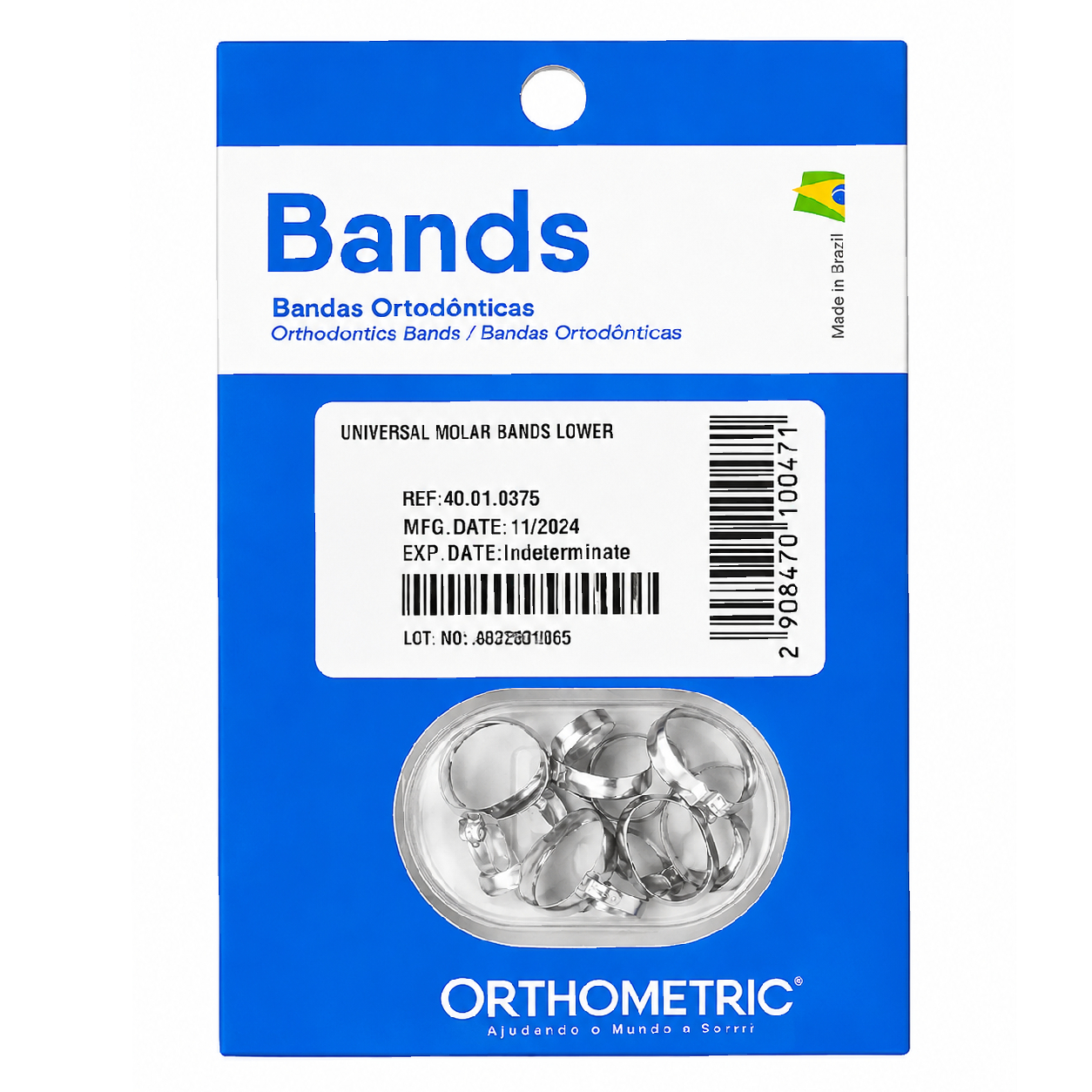 OrthoMetric Plain Ortho Bands - Size 37.5 Lower