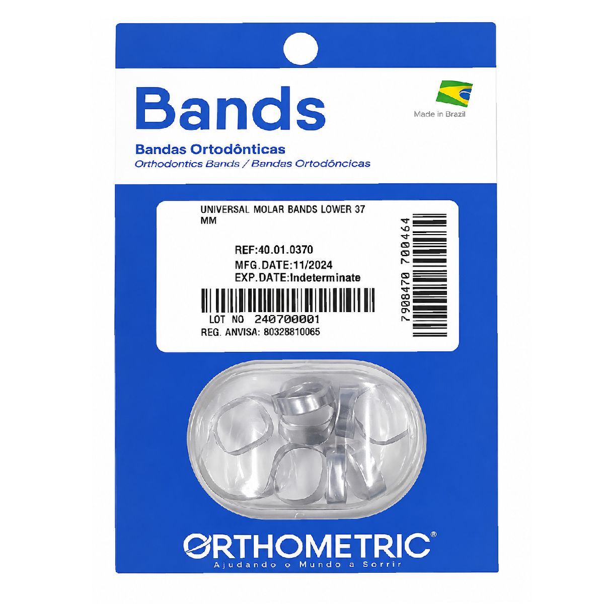 OrthoMetric Plain Ortho Bands - Size 37 Lower - (40.01.0370)