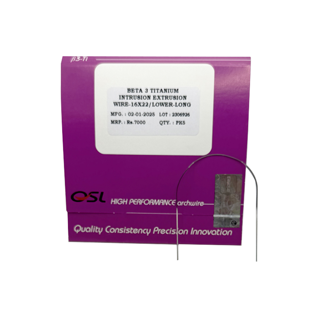 OSL Beta 3 Titanium CNA Intrusion Extrusion Archwire Long - Lower 0.017X0.025 (Pack Of 5)