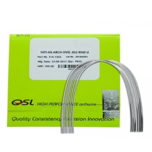 OSL Heat Activated NiTi Ovoid Form Archwires - Round (Pack of 10)