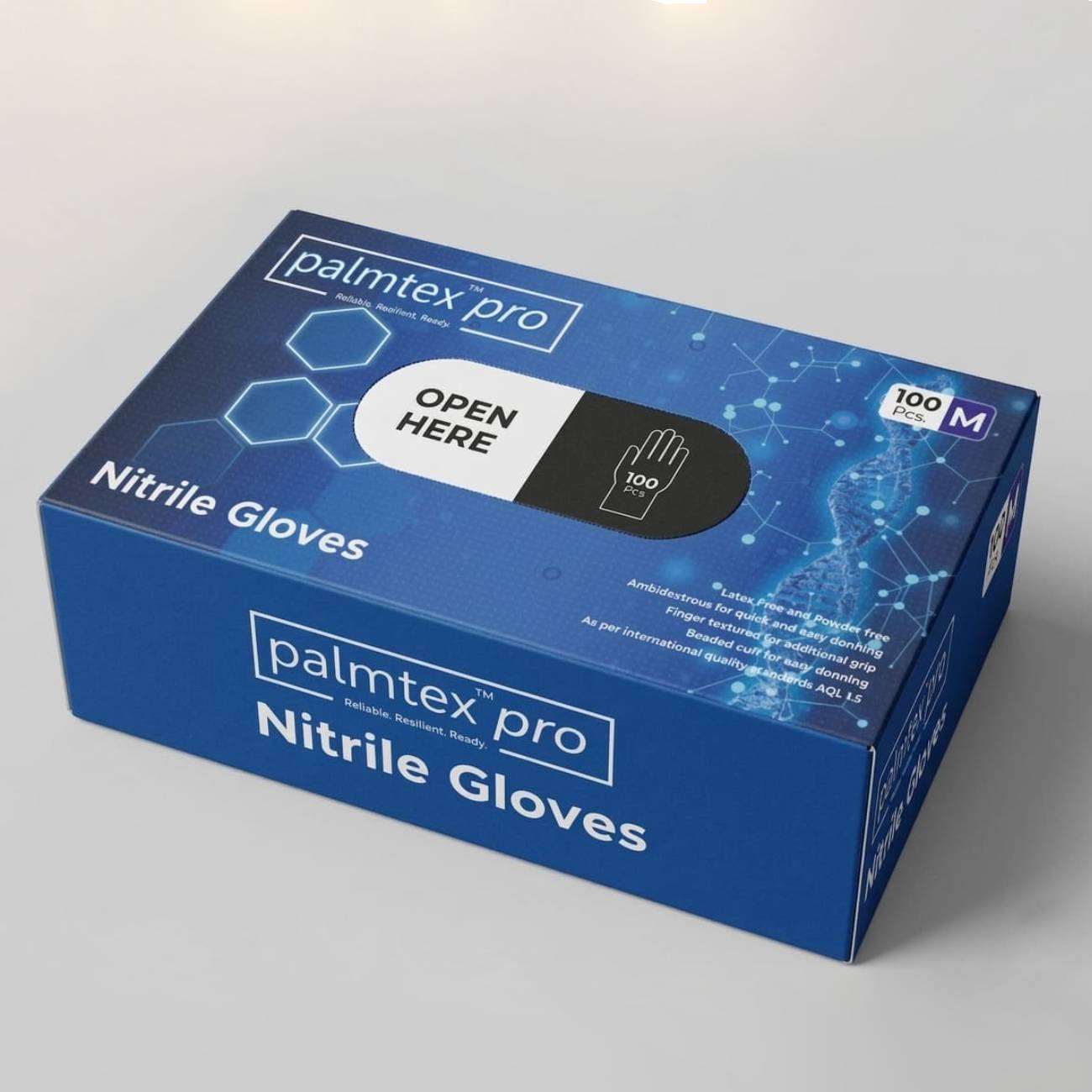 Palmtex Pro Nitrile Gloves Black - Medium (Pack of 100)