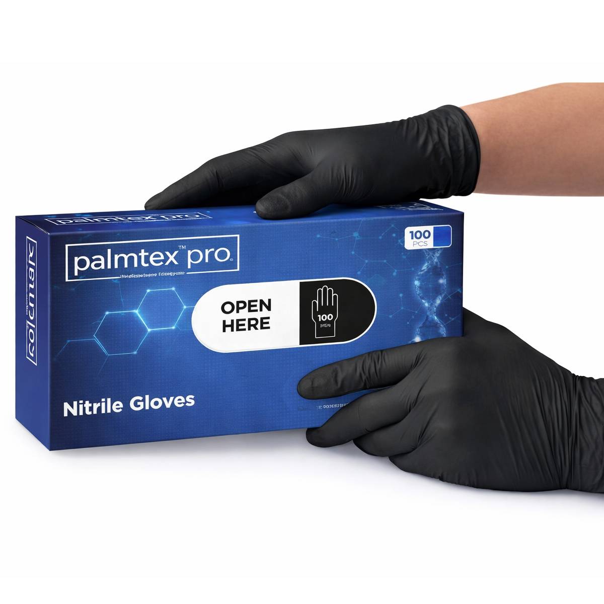 Palmtex Pro Nitrile Gloves Black (Pack of 100)