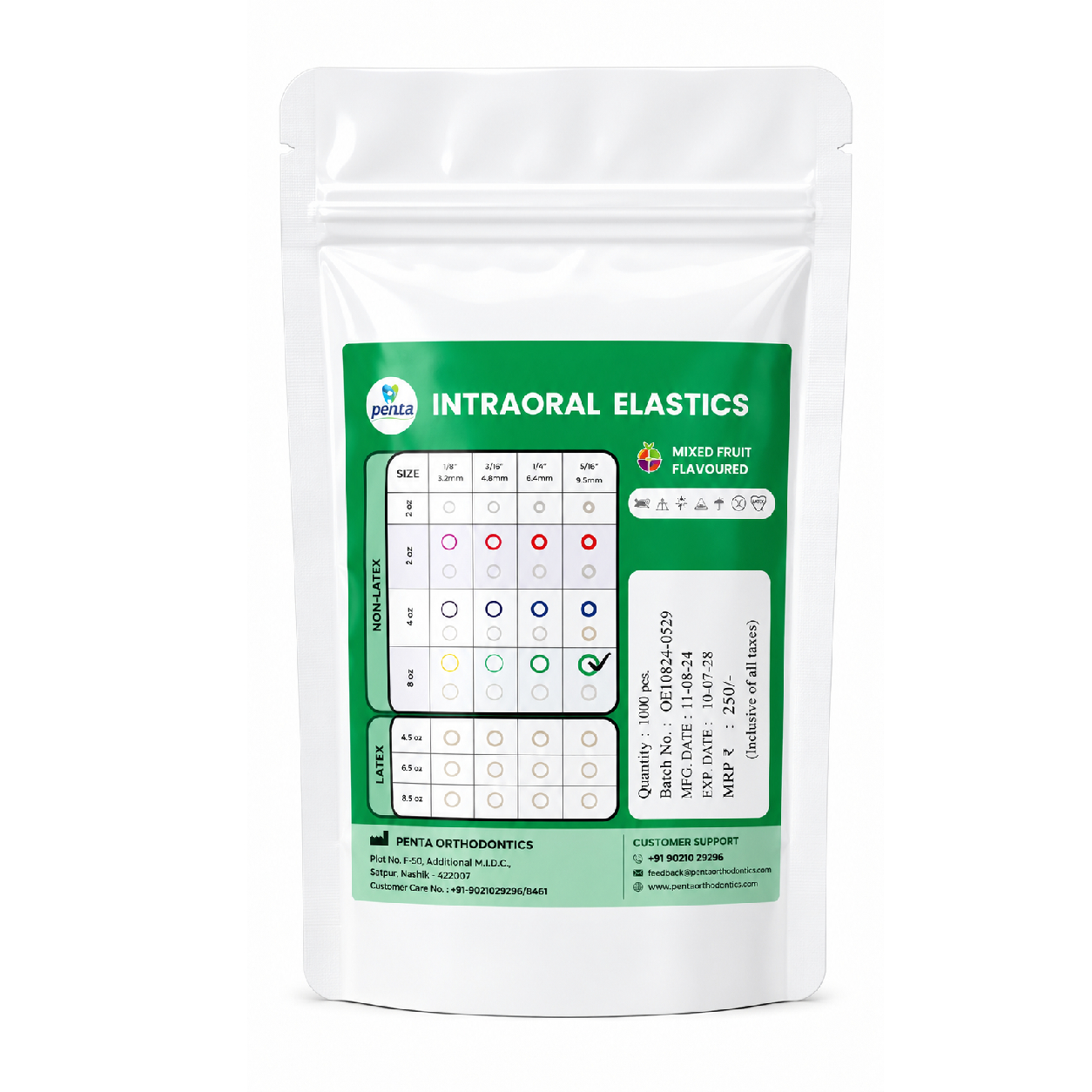Penta Ortho Intraoral Elastics - Green 5/16-6.5 Oz