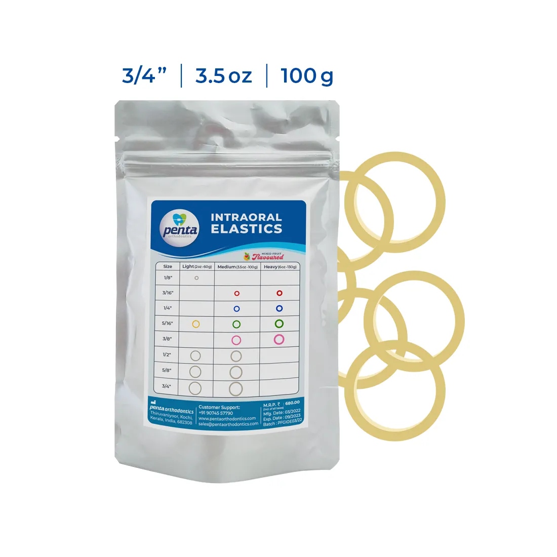 Penta Ortho Intraoral Elastics - size 3/4-3.5 Oz