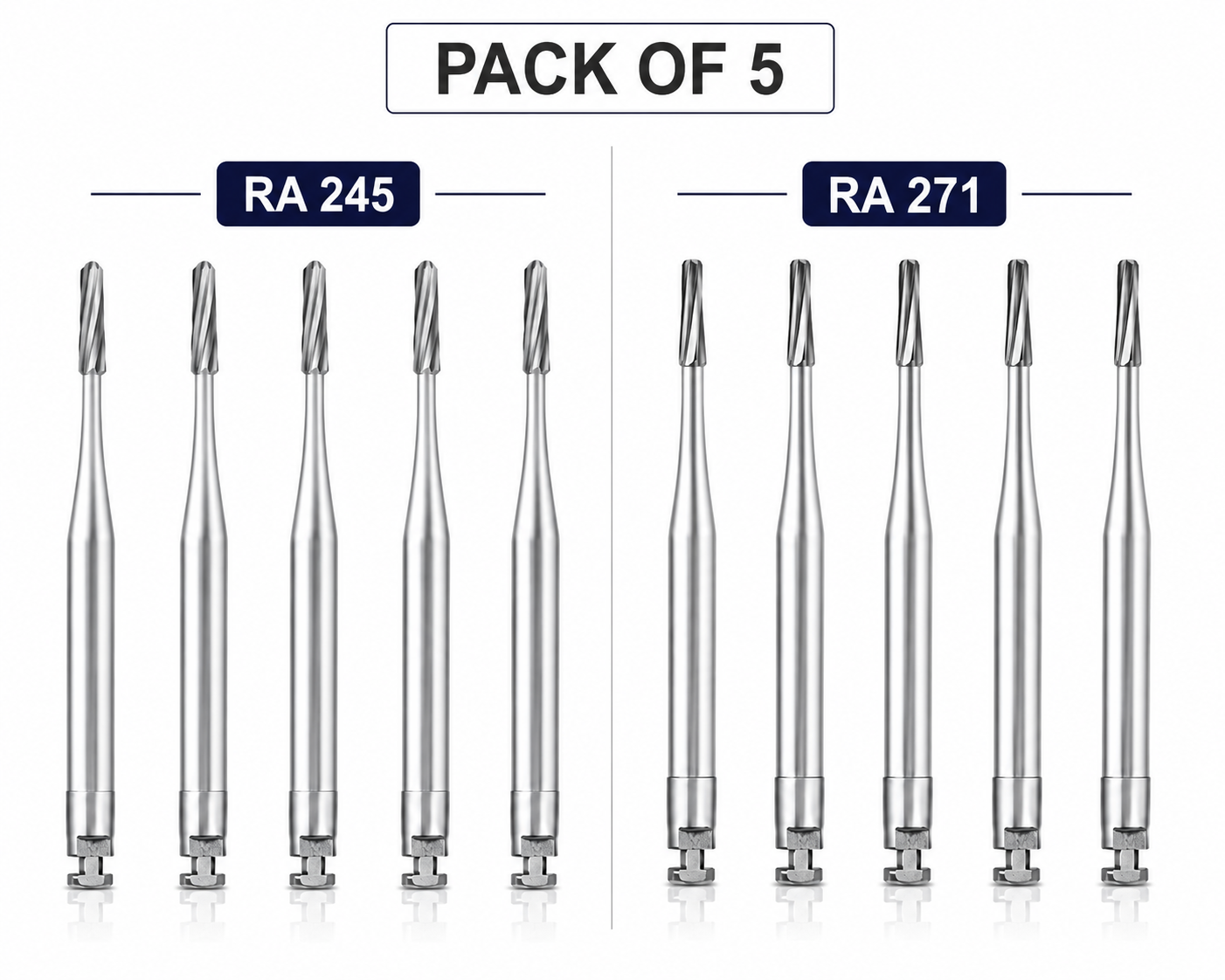 Pivo Amalgam Preparation Carbide Contra-angle Burs - RA (Pack Of 5)
