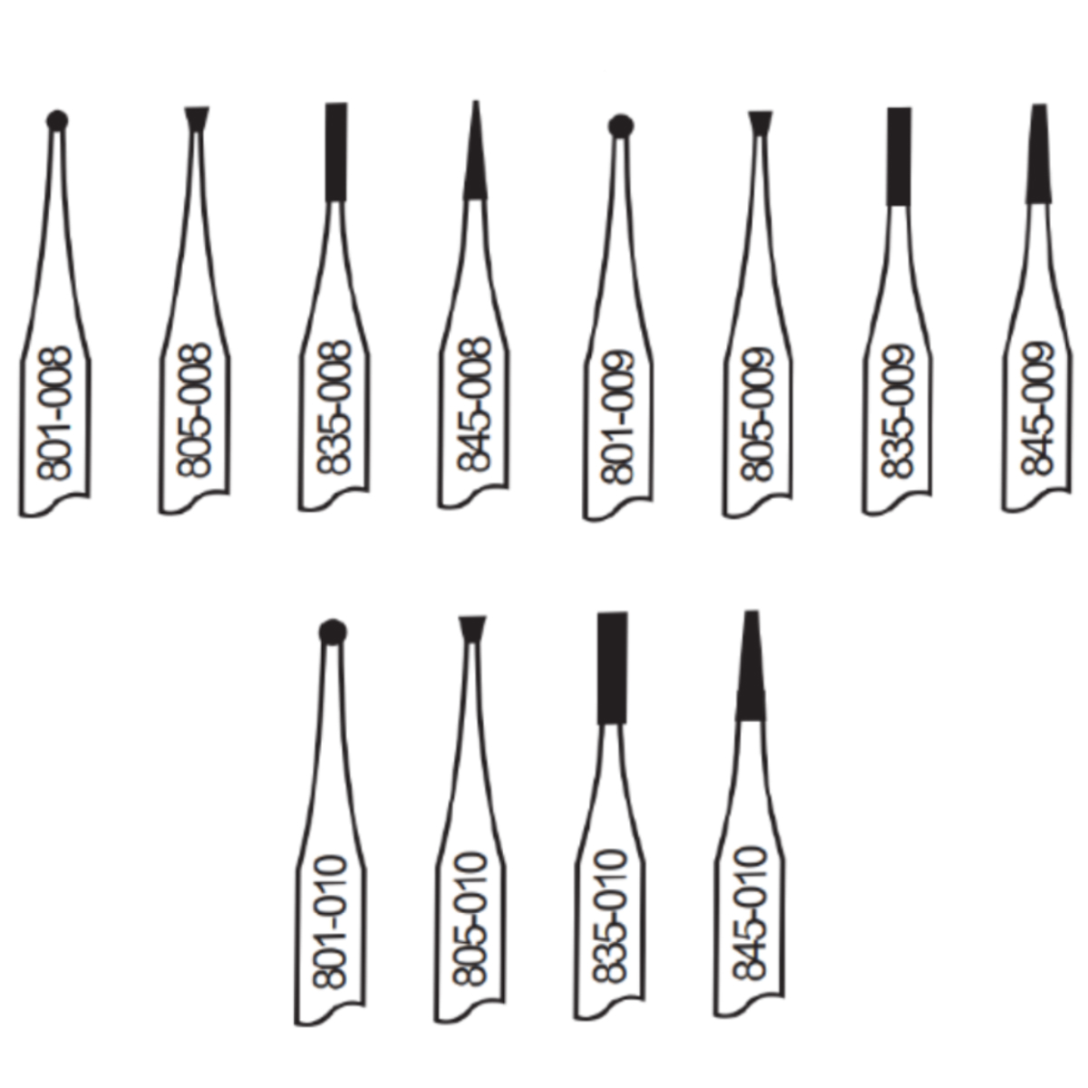 Pivo Micromotor Burs Kit - Contra-Angle Handpiece (Set Of 4)