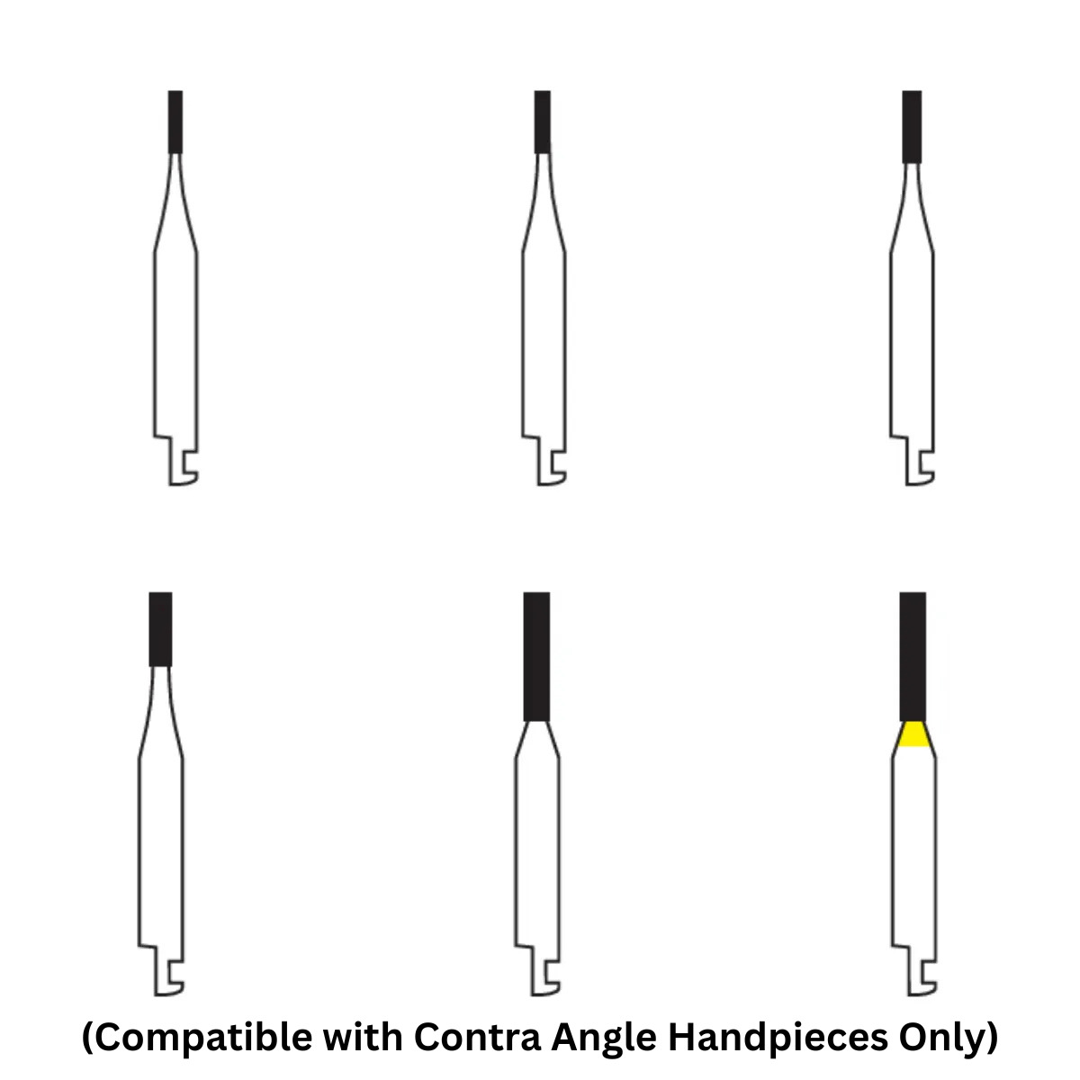 Pivo Straight Flat End Contra-angle Diamond Burs CA - SF (Pack Of 5)