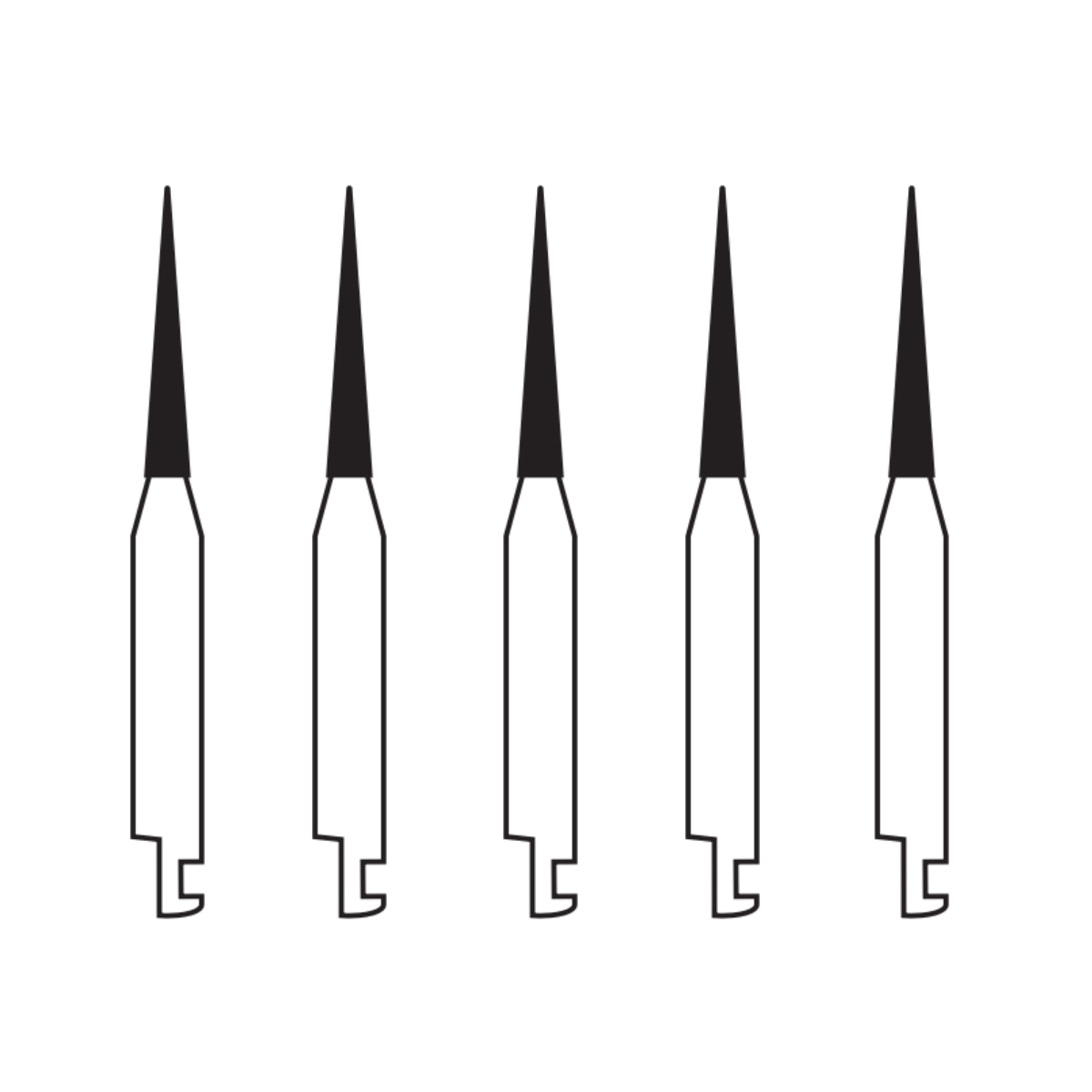 Pivo Taper Conical End Contra-angle Diamond Bur CA - TC-11 (Pack Of 5)