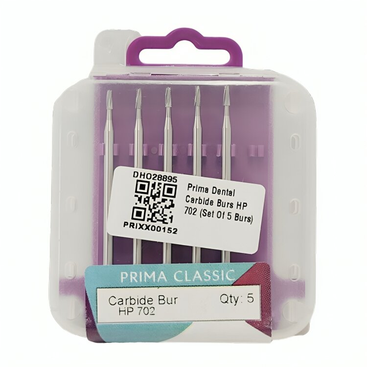Prima Dental Carbide Straight Handpiece Burs 702 (Pack of 5 Burs)