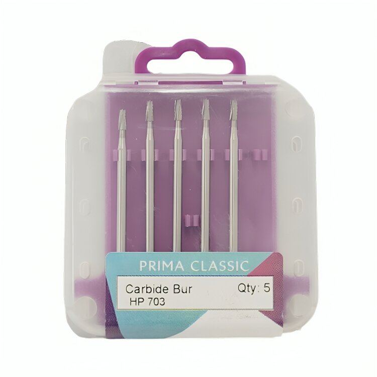 Prima Dental Carbide Straight Handpiece Burs 703 (Pack of 5 Burs)