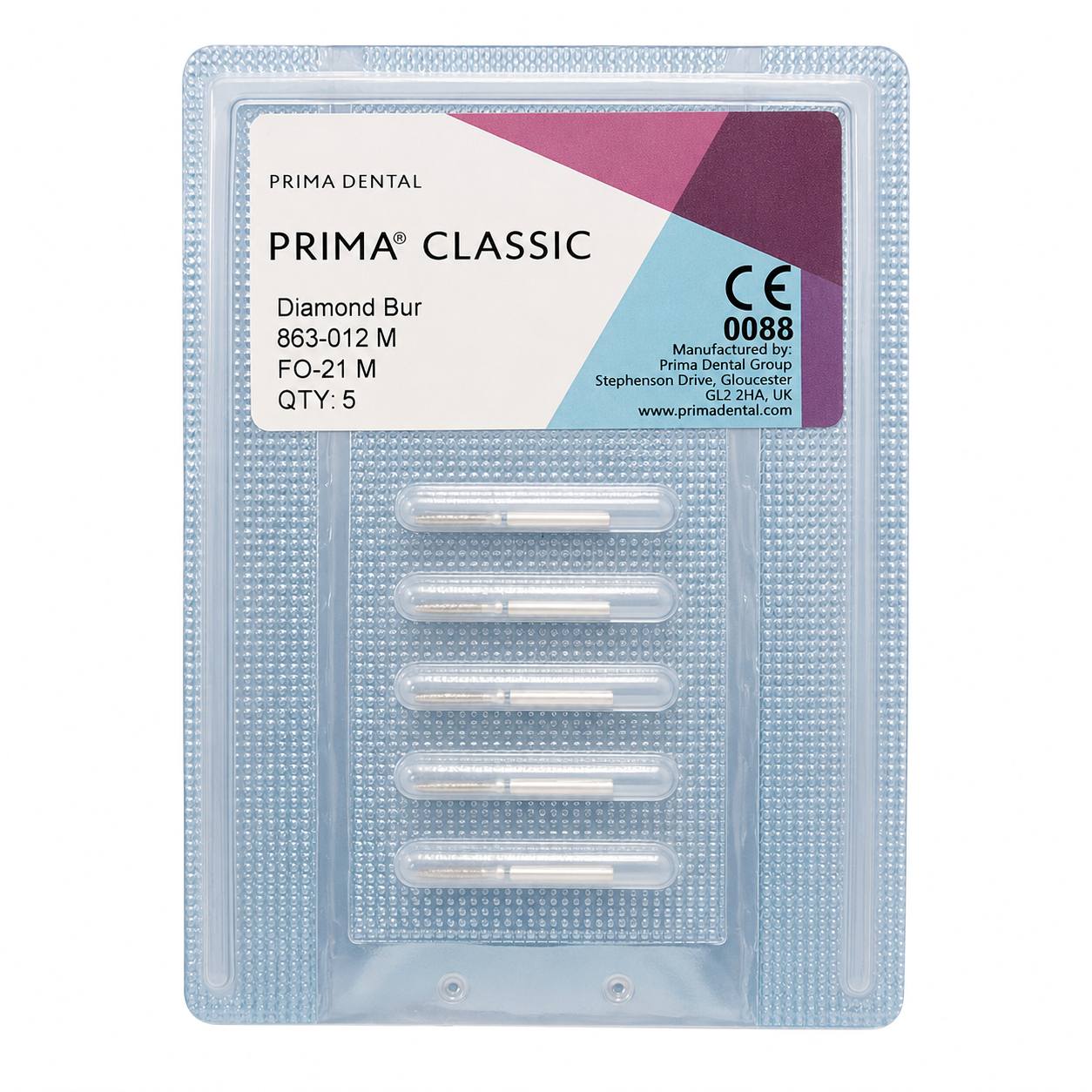 Prima Dental Flame Bur FG (Pack Of 5 Burs)-863-012