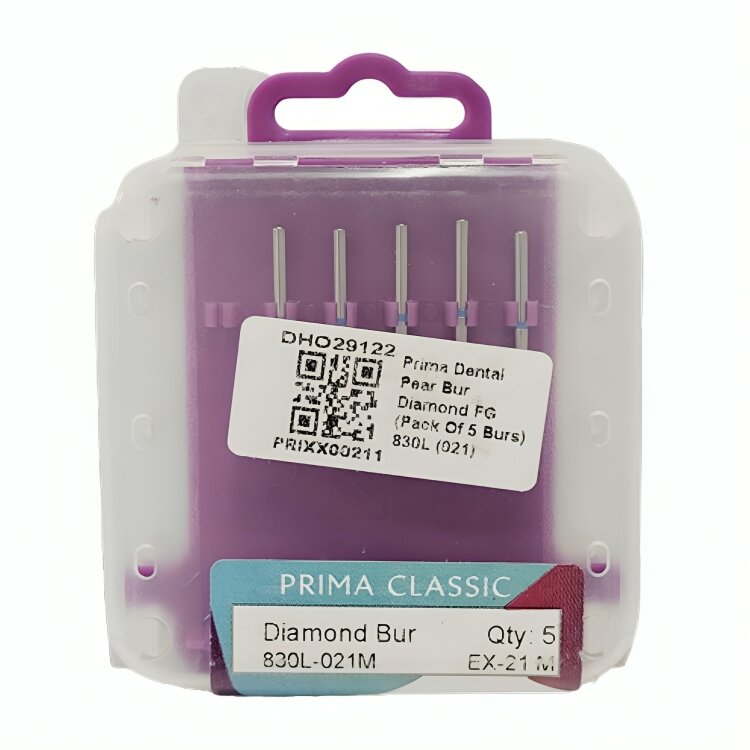 Prima Dental Pear Airotor Diamond Bur (Pack Of 5 Burs) 830L (021)