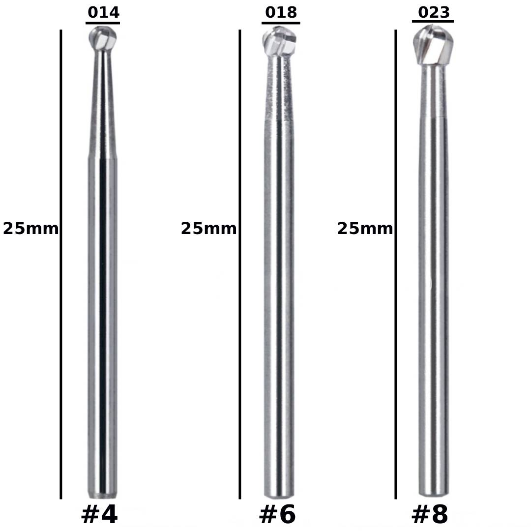 Prima Dental Round Surgical Carbide Airotor Bur 25 Mm (Pack of 5)