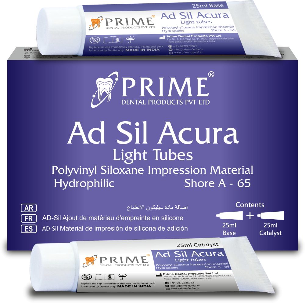 Prime Dental Ad-Sil Acura Light Body Tubes 2 x 25ml