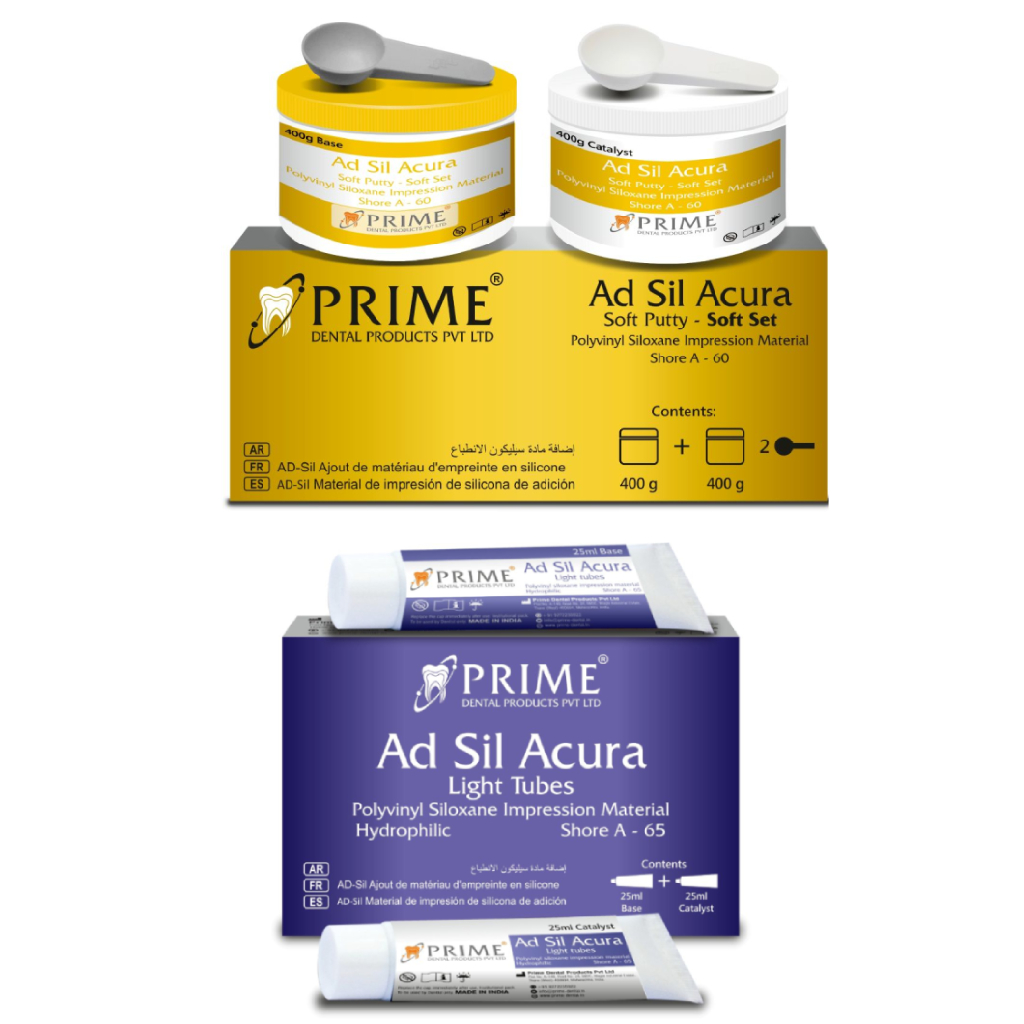 Prime Dental Ad-Sil Acura Soft Putty + Light Body Tubes