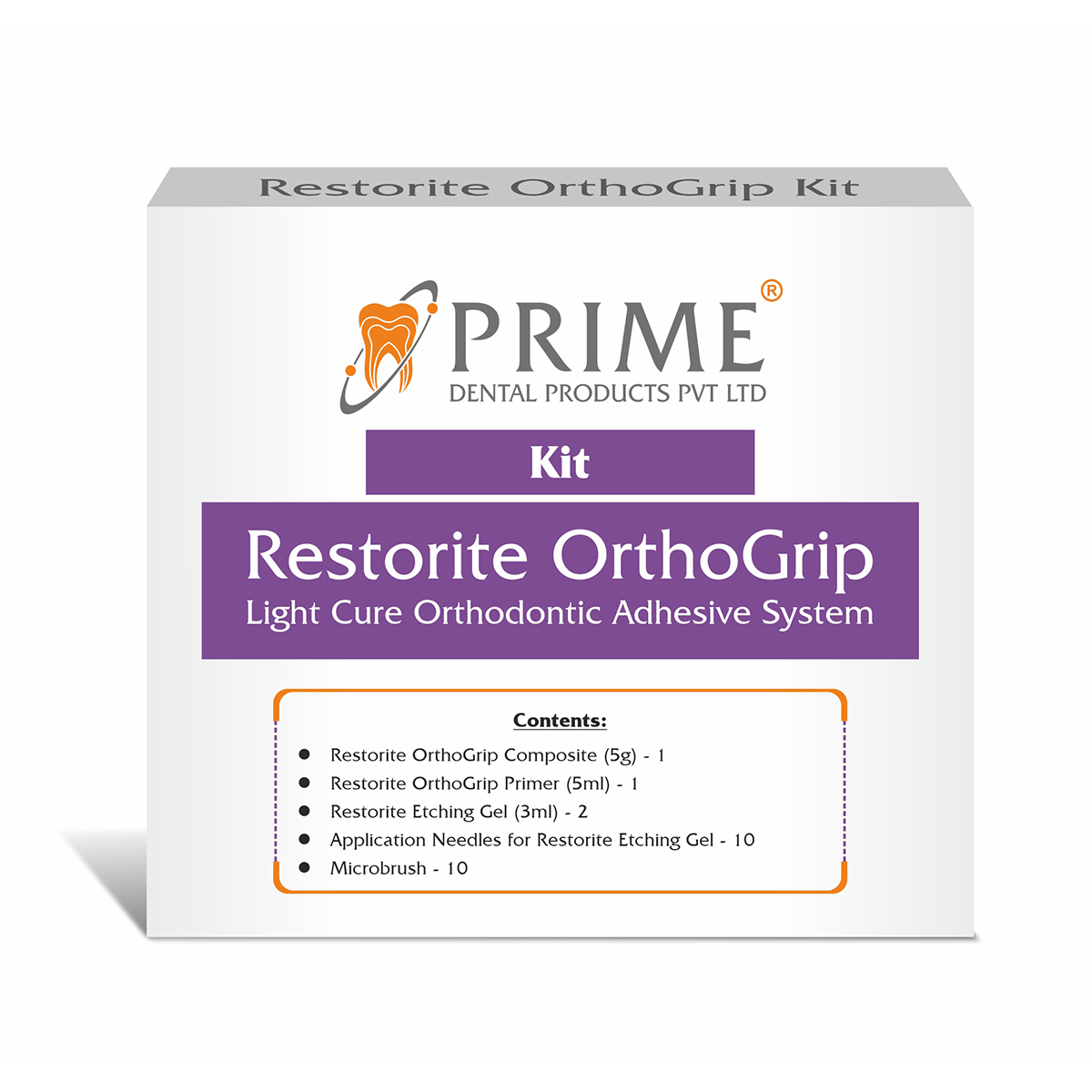 Prime Dental Restorite OrthoGrip Light Cure Orthodontic Adhesive Kit