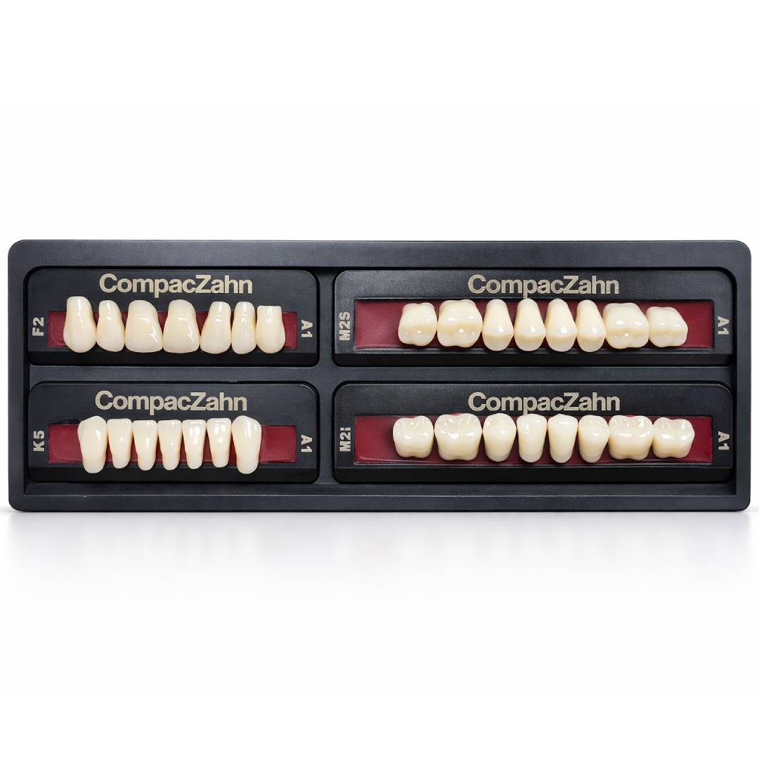 Rubydent CompacZahn Acrylic Denture natural shade Teeth A1- F2-K5-M2 (Set of 28) (2 layered)