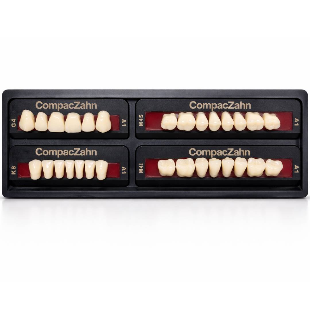 Rubydent CompacZahn Acrylic Denture natural shade Teeth A1- G4-K8-M4 (Set of 28) (2 layered)