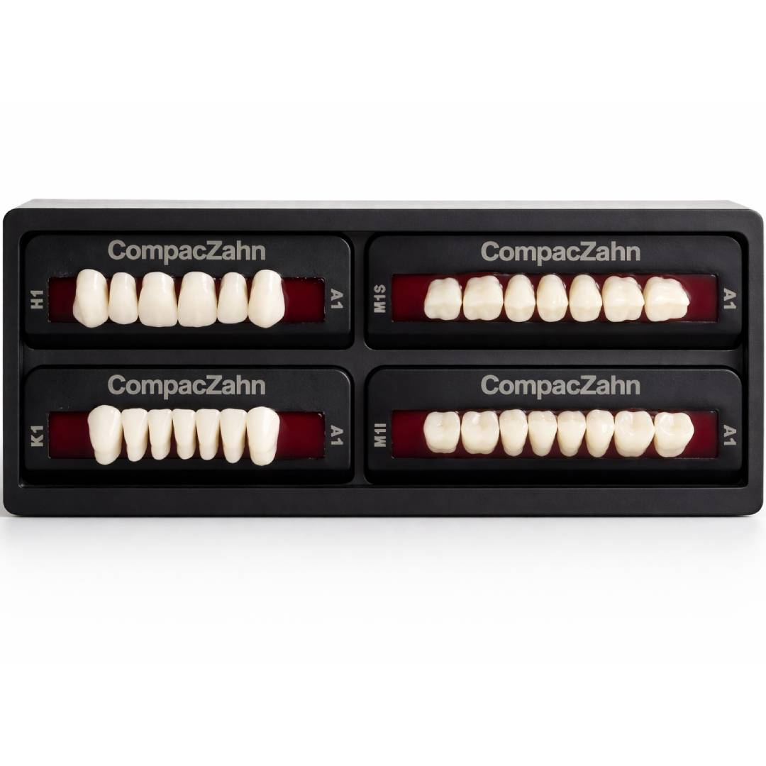 Rubydent CompacZahn Acrylic Denture natural shade Teeth A1- H1-K1-M1 (Set of 28) (2 layered)