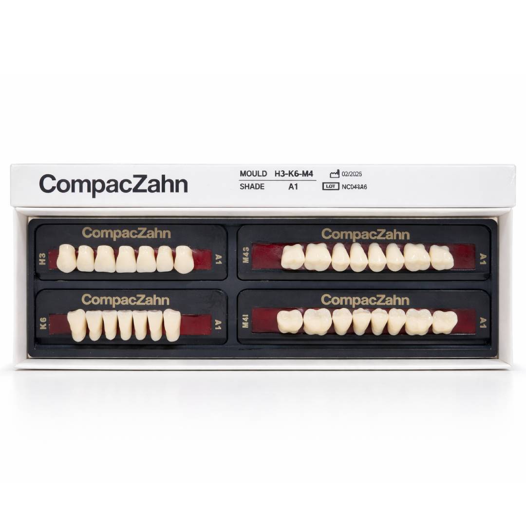 Rubydent CompacZahn Acrylic Denture natural shade Teeth A1- H3-K6-M4 (Set of 28) (2 layered)