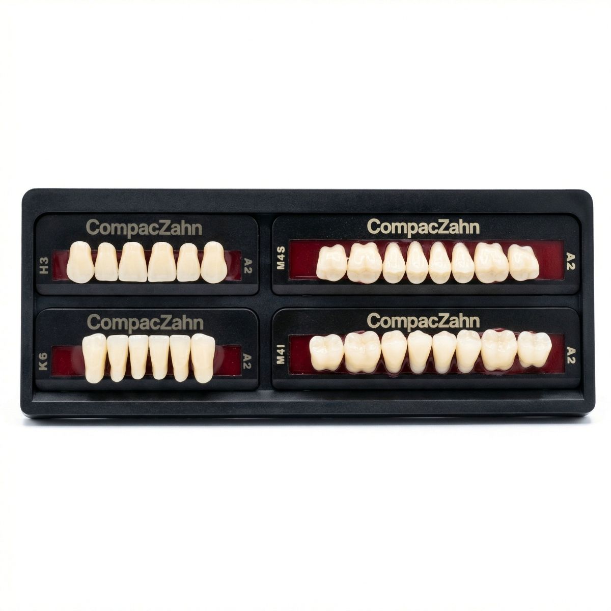 Rubydent CompacZahn Acrylic Denture natural shade Teeth A2- E1-K3-M2 (Set of 28) (2 layered)