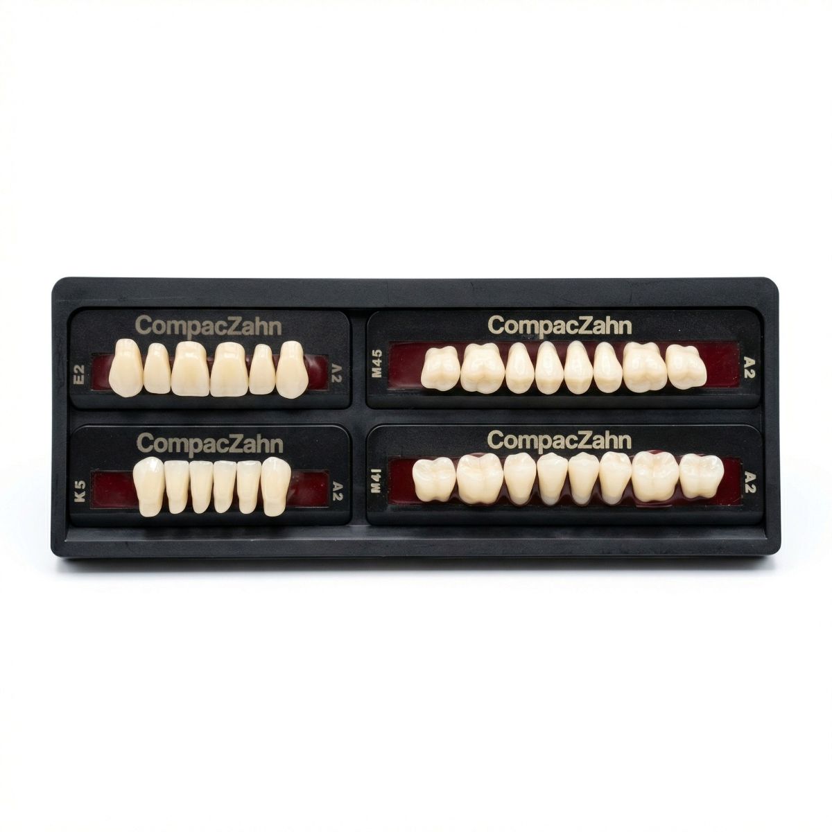 Rubydent CompacZahn Acrylic Denture natural shade Teeth A2- E2-K5-M4 (Set of 28) (2 layered)