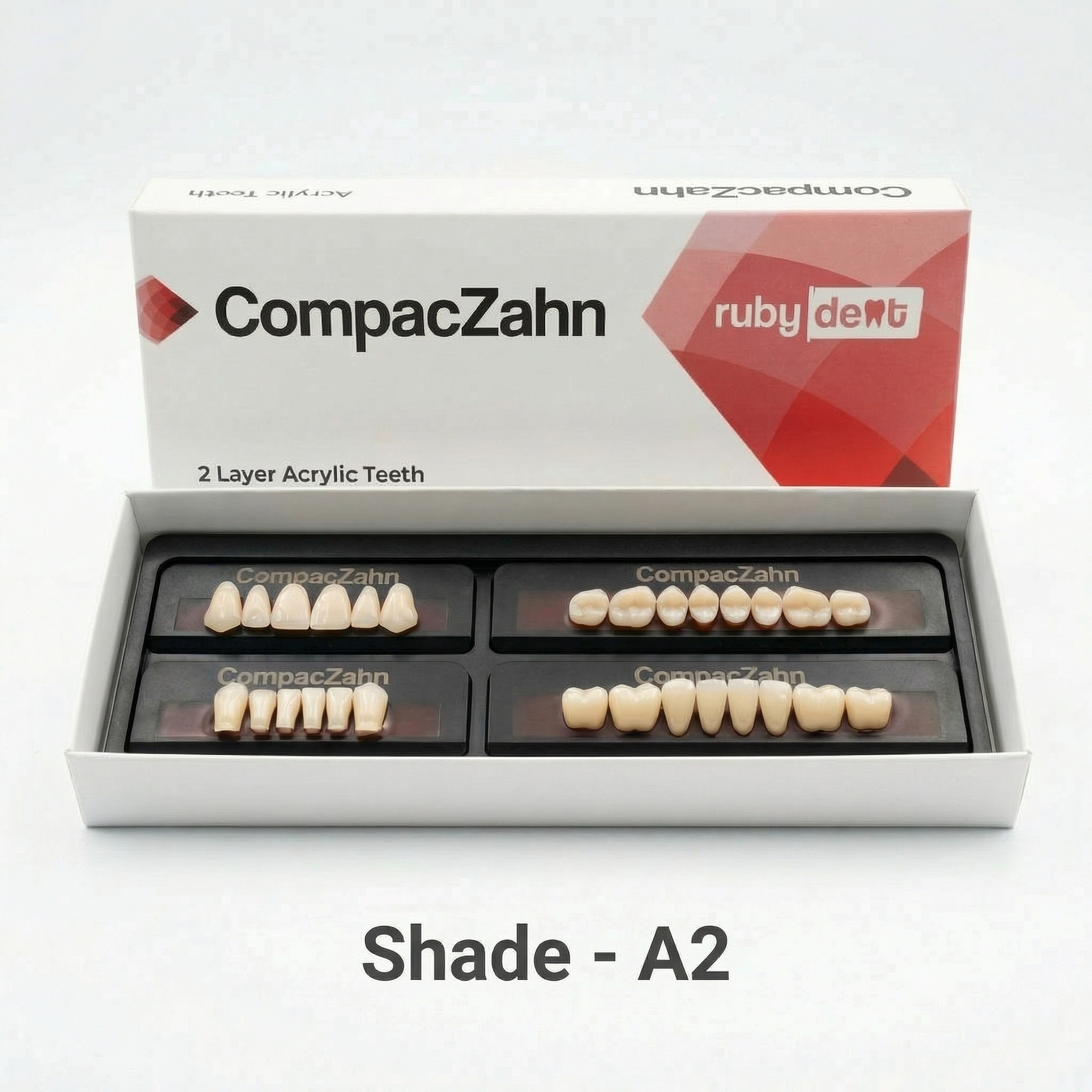 Rubydent CompacZahn Acrylic Denture Teeth A2 (Set of 28)