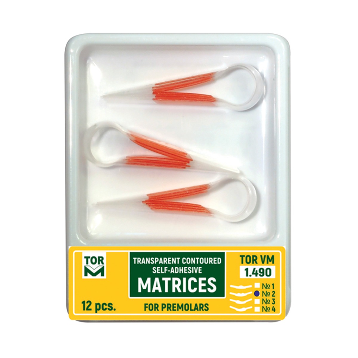 Tor Vm Transparent Contoured Self-Adhesive Matrices For Premolars (12pcs) No. 1.490(2)