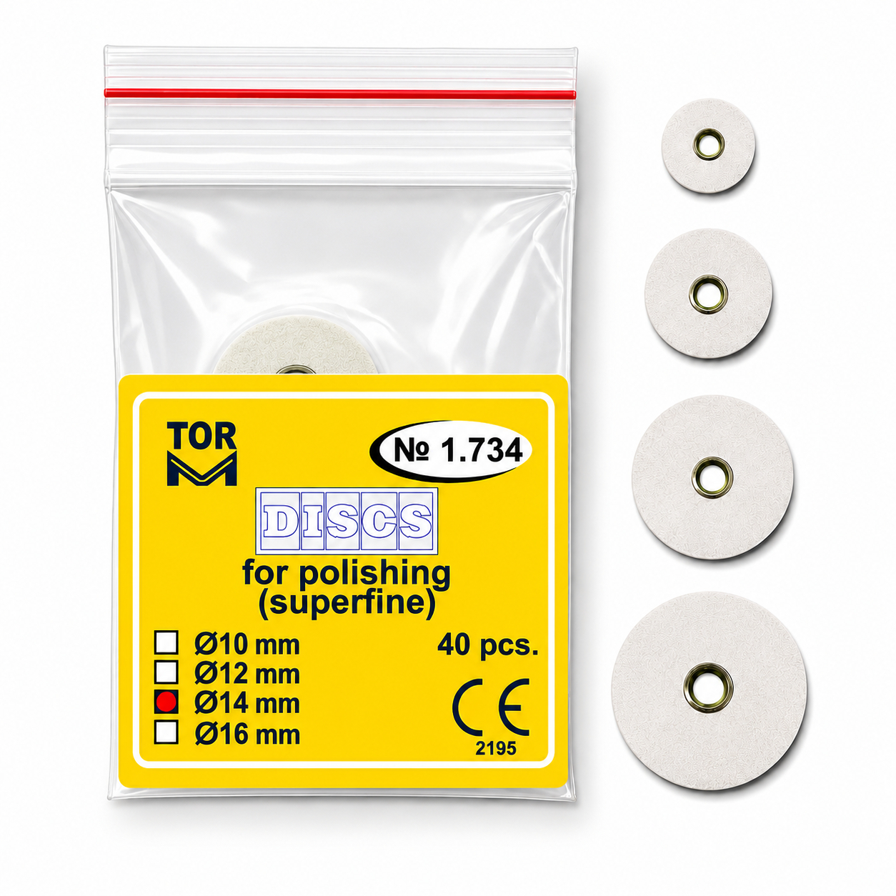 Tor Vm Polishing Discs for Polishing (Superfine) (40pcs) No. 1.734(14mm) - Refills