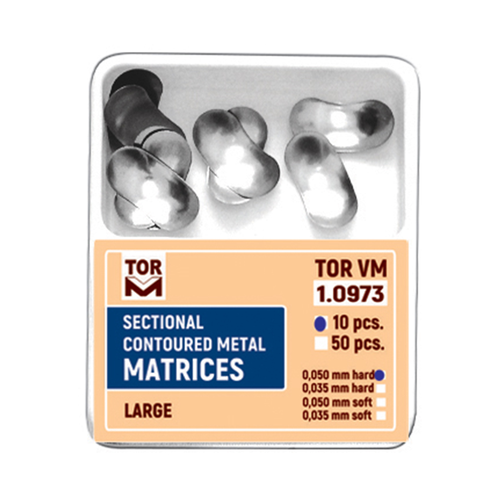 Tor Vm Sectional Contoured Matrices Large 0.050mm Hard (10pcs) No. 1.0973