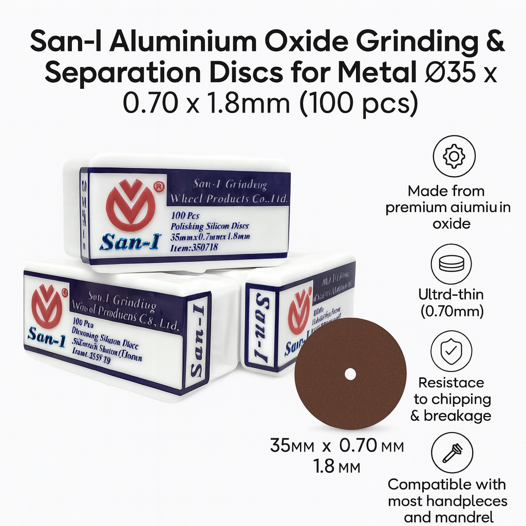 San-I Aluminium Oxide Grinding & Separation Discs for Metal Ø35 x 0.70 x 1.8mm (100pcs)