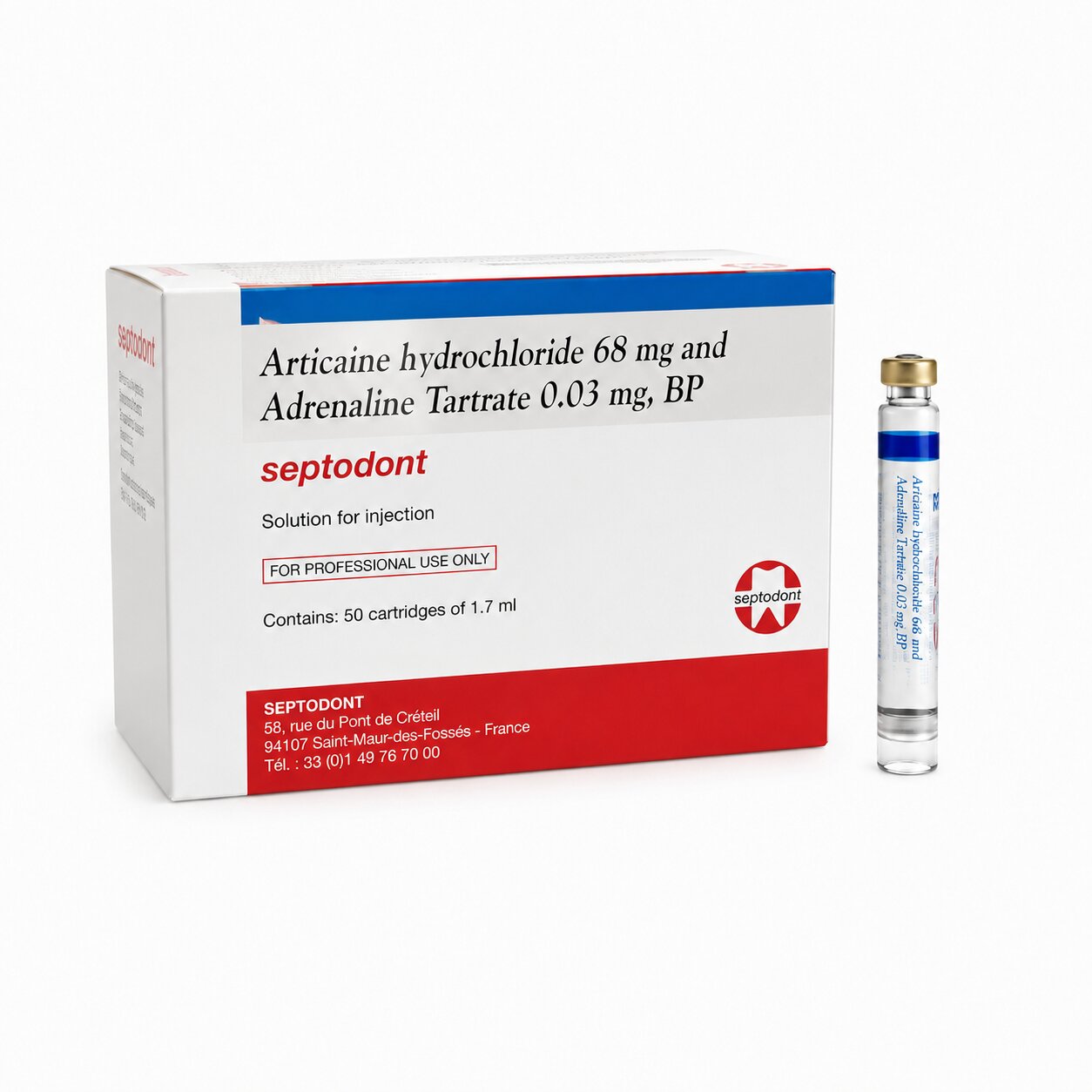 Septodont Septanest 4% Articaine With 1:100,000 Epinephrine