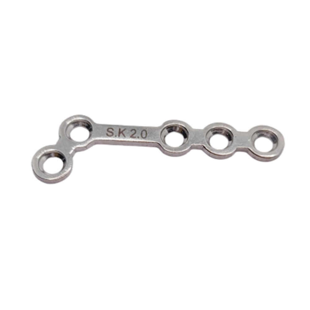 SK Surgicals SS Mini Bone Plates L Shape 120° With Gap - Right 2mm (5 Holes) 200.530SR