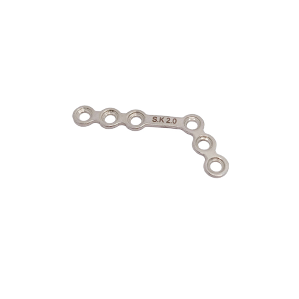 SK Surgicals SS Mini Bone Plates L Shape 120° With Gap - Left 2mm (6 Holes) 200.630SL
