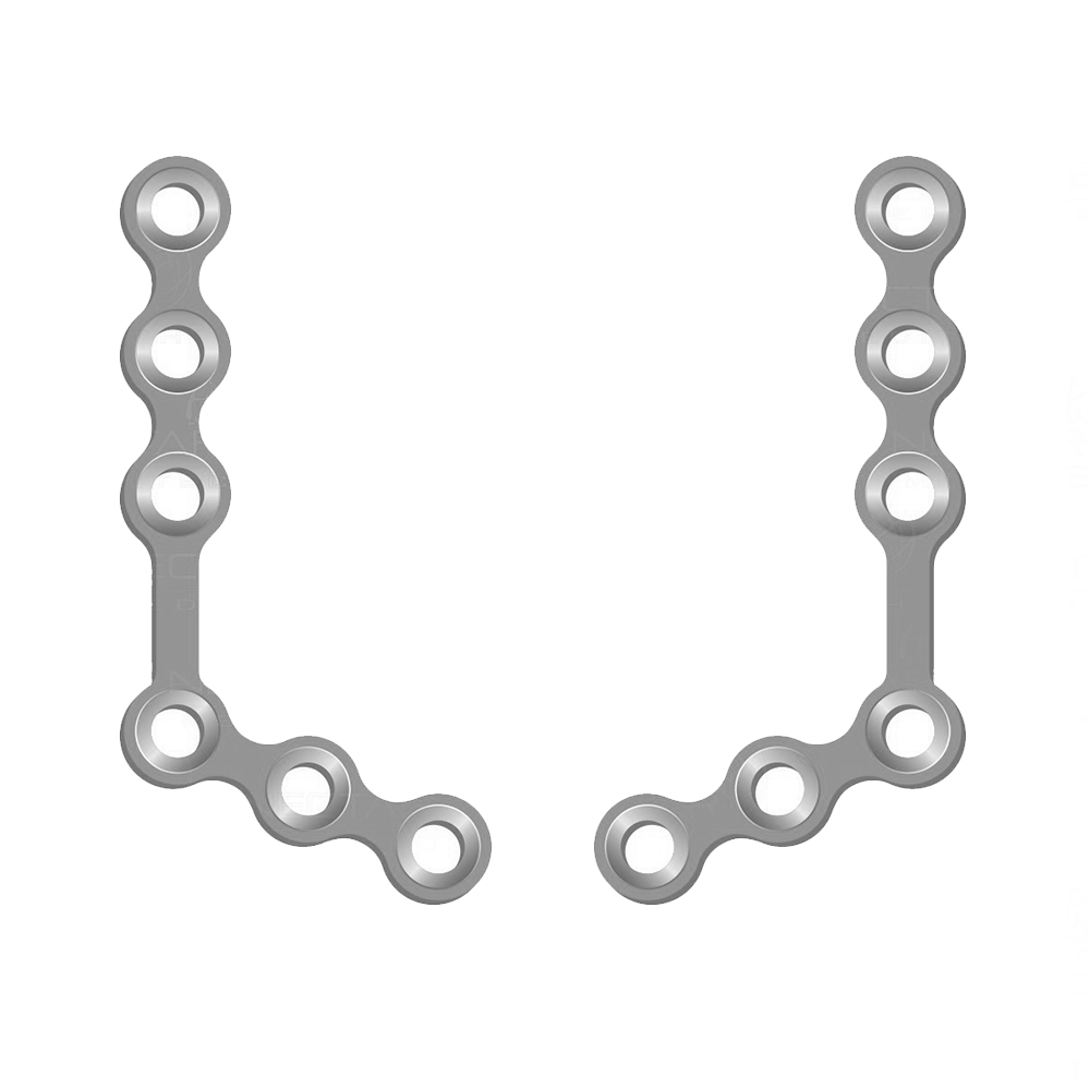 SK Surgicals SS Mini Bone Plates L Shape 120° With Gap - 2mm (Pack of 2)