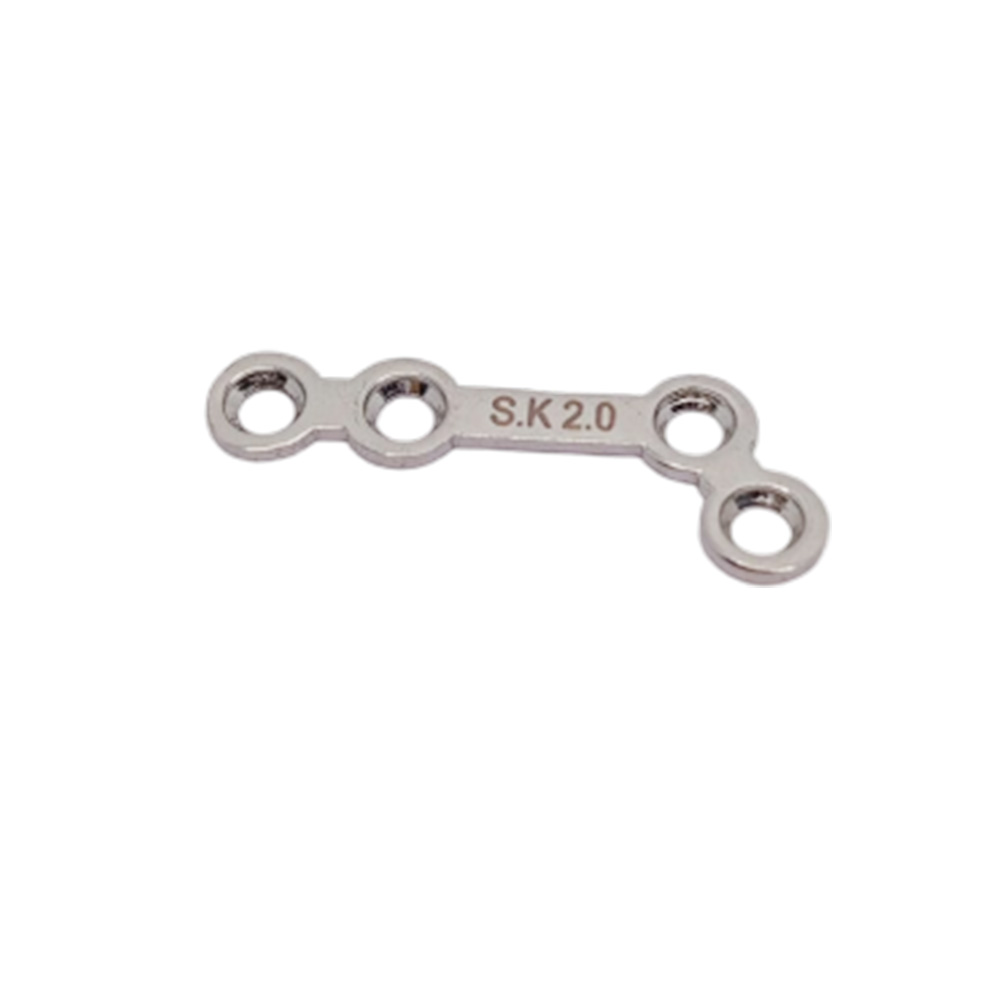 SK Surgicals SS Mini Bone Plates L Shape 120° With Gap - Left 2mm (4 Holes) 200.430SL (Pack of 2 )