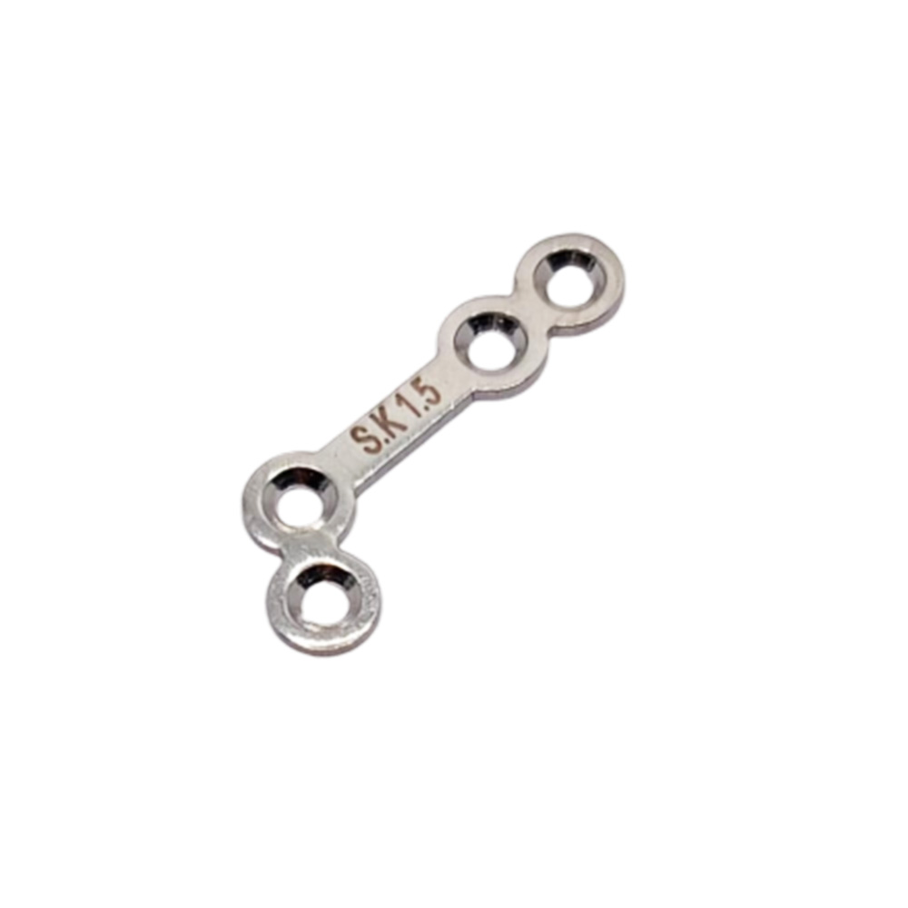SK Surgicals SS Mini Bone Plates L Shape 120° With Gap - Right 1.5mm (4 Holes) 105.430SR (Pack of 2 )
