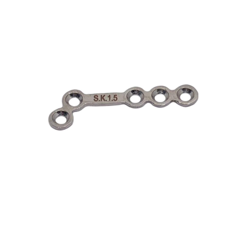 SK Surgicals SS Mini Bone Plates L Shape 120° With Gap - Right 1.5mm (5 Holes) 105.530SR (Pack of 2 )