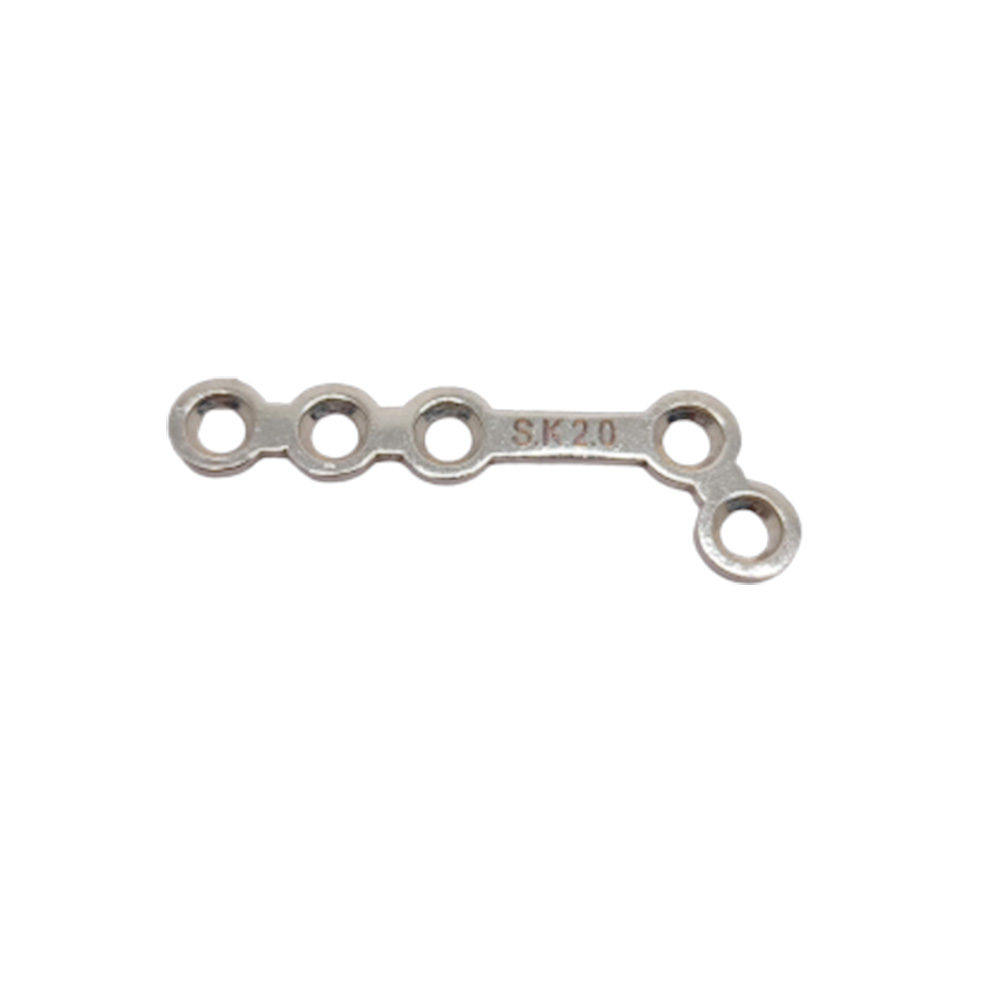 SK Surgicals SS Mini Bone Plates L Shape 120° With Gap - Left 2mm (5 Holes) 200.530SL