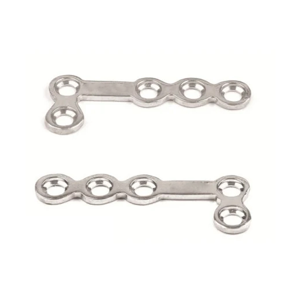 SK Surgicals SS Mini Bone Plates L Shape 90° With Gap - 2mm (Pack of 2)