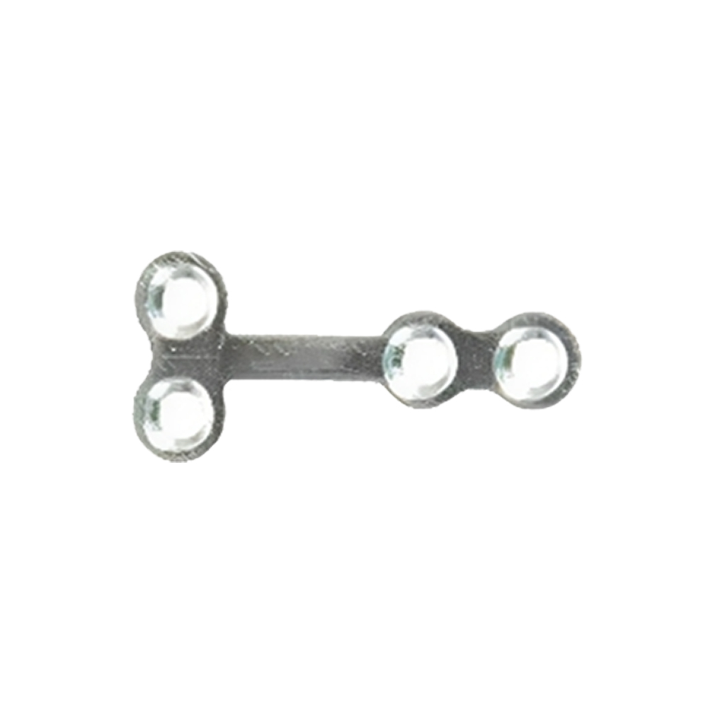 SK Surgicals SS Mini Bone Plates T Shape With Gap - 1.5mm (4 Holes) 105.440S (Pack of 2  )