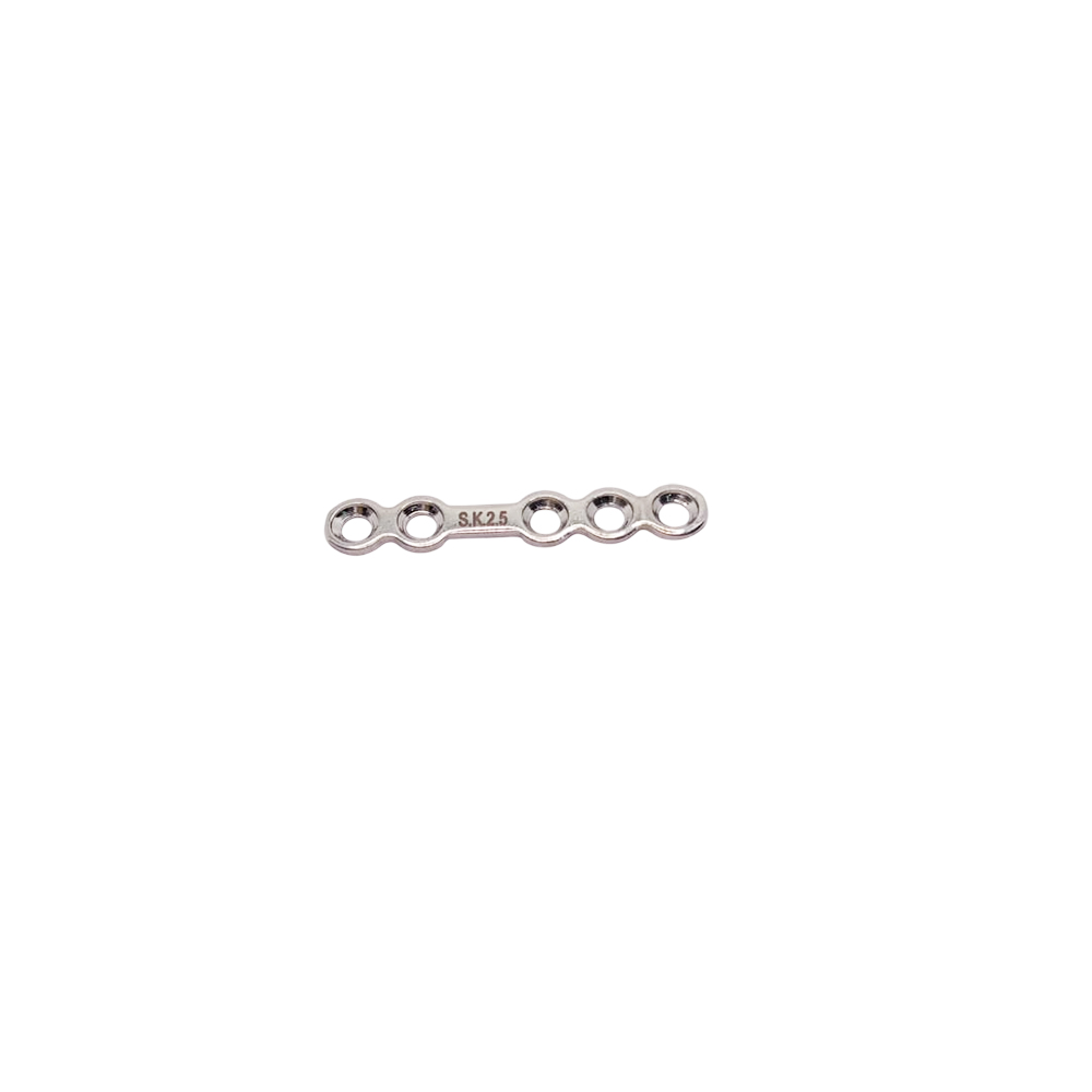 SK Surgicals SS Mini Bone Plates With Gap - 2.5mm (5 Holes) 205.500S (Pack of 2  )