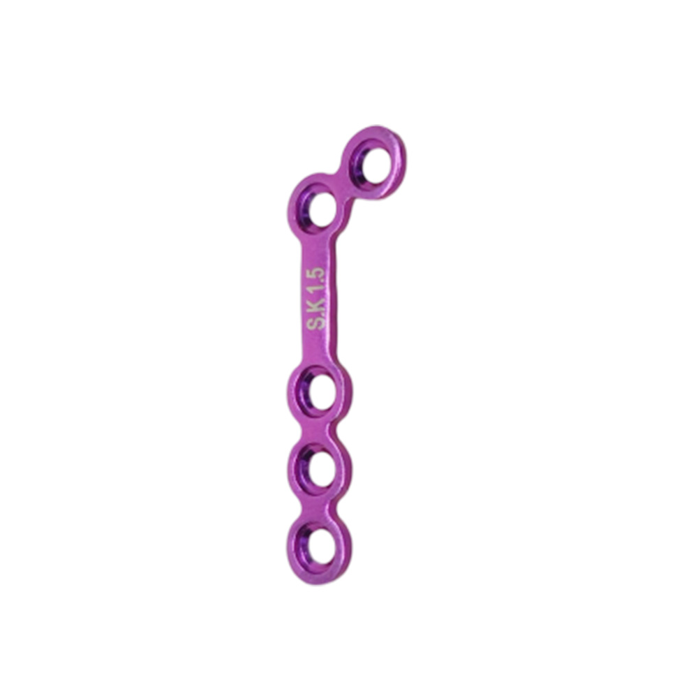 SK Surgicals Titanium Mini Bone Plates L Shape 120° With Gap - Left 1.5mm (5 Holes) 105.530TL