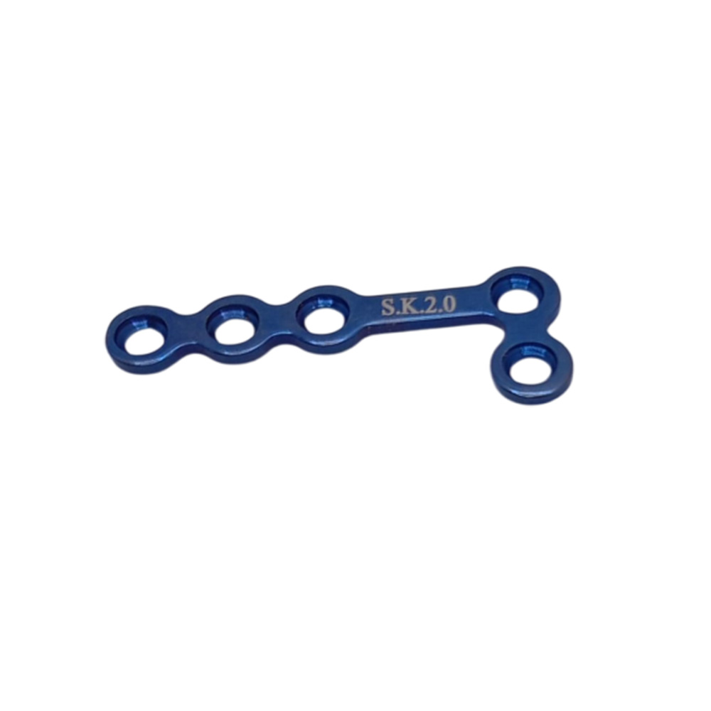 SK Surgicals Titanium Mini Bone Plates L Shape 90° With Gap - Left 2mm (5 Holes) 200.520TL