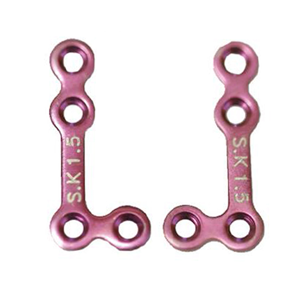 SK Surgicals Titanium Mini Bone Plates L Shape 90° With Gap - 1.5mm (Pack of 2)