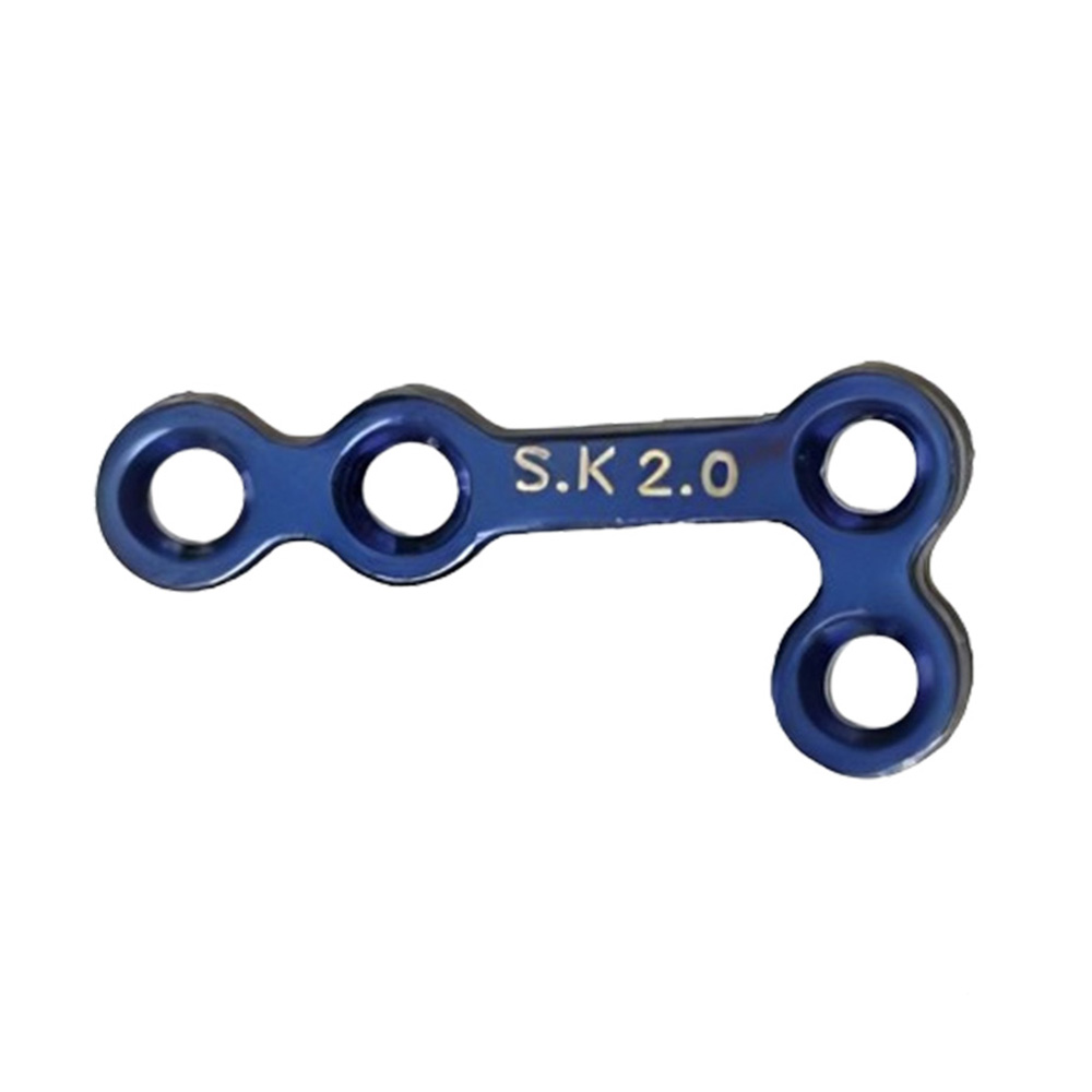 SK Surgicals Titanium Mini Bone Plates L Shape 90° With Gap - Left 2mm (4 Holes) 200.420TL (Pack of 2 )